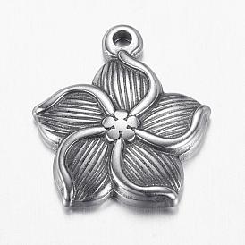 304 Stainless Steel Pendants, Flower