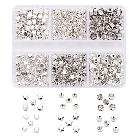 300Pcs 6 Style Tibetan Style Alloy Spacer Beads