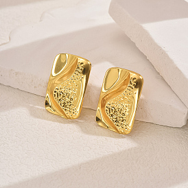 Элегантные прямоугольные серьги-гвоздики из латуни