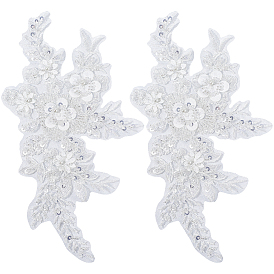 Аксессуары для вышивки цветов из марли и пайеток, бисерные аппликации, для рюкзаков, одежда