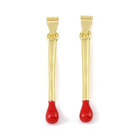 Brass Pendants, with Red Enamel, Match Charms