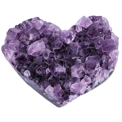 1 шт. Декоративные элементы в виде сердечек из натурального аметиста, фигурка для украшения дома, 1 прямоугольные бархатные мешочки из поликарбоната, подарочные пакеты