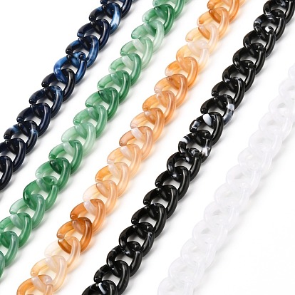 Acrylic Handmade Curb Chain, Twisted Chain