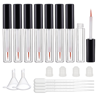 DIY Eye Line Pencils Bottle Kits, with Empty Plastic Eye Line Pencils Tube Bottle & Pipettes & Funnel Hopper