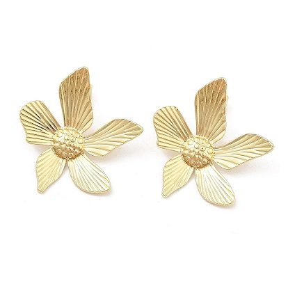 Вакуумное покрытие pvd 304 серьги-гвоздики из нержавеющей стали для женщин, цветок