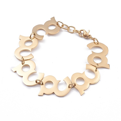 304 Stainless Steel Link Chain Bracelets, with Lobster Claw Clasps