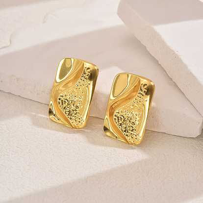 Элегантные прямоугольные серьги-гвоздики из латуни