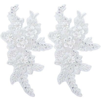 Аксессуары для вышивки цветов из марли и пайеток, бисерные аппликации, для рюкзаков, одежда