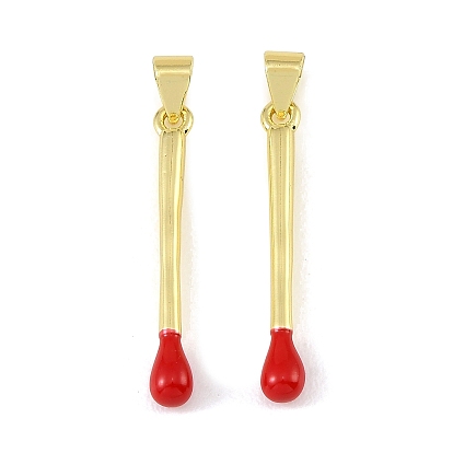 Brass Pendants, with Red Enamel, Match Charms