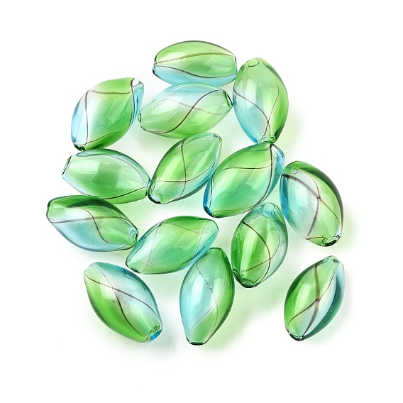 Прозрачные стеклянные бусины ручной работы из дутого стекла, узоров, рис