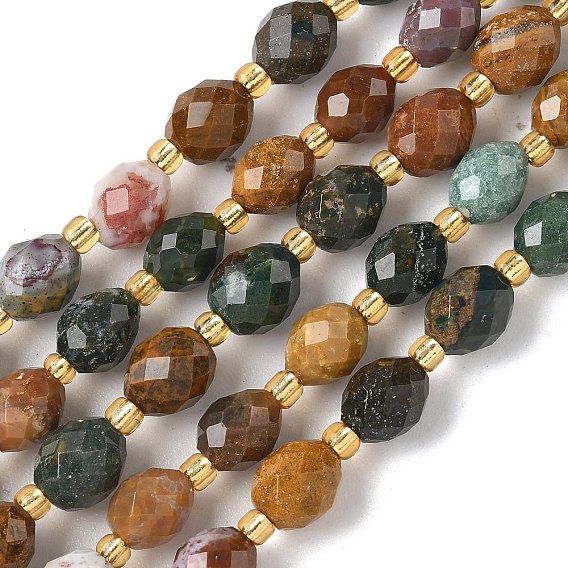 Океан Природный яшмы бисер нитей, граненые, рис, с бисером