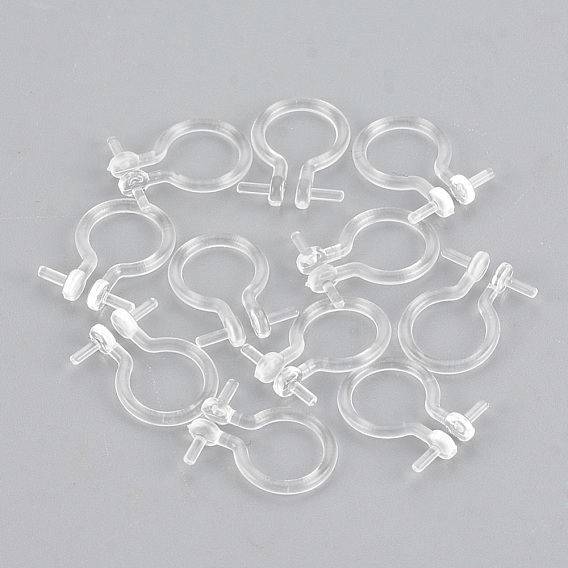 Plastic Clip-on Earring Findings, For Non-pierced Ears
