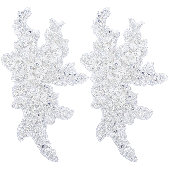 Аксессуары для вышивки цветов из марли и пайеток, бисерные аппликации, для рюкзаков, одежда