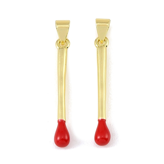 Brass Pendants, with Red Enamel, Match Charms