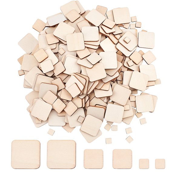 Wood Cabochons, Square