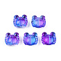 Transparent Spray Painted Glass Beads, Two Tone, Crab