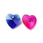 Romantic Valentines Ideas Glass Charms, Faceted Heart Charms