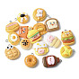 16 шт 16 стили подвески из непрозрачной смолы, имитация еды, разнообразные, с платиновым тоном железная петля
