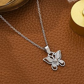 304 женские ожерелья с подвесками-бабочками из нержавеющей стали, не тускнеет