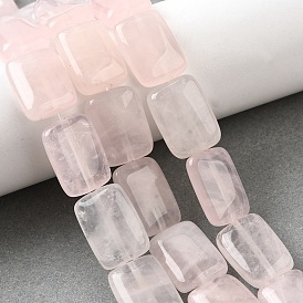 Природного розового кварца нитей бисера, прямоугольные