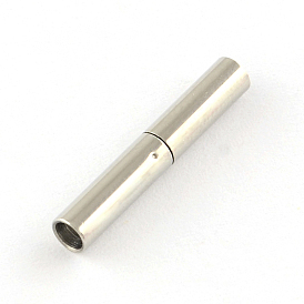Column Smooth Surface 316 Surgical Stainless Steel Bayonet Clasps, 21x3.5x3.5mm, Hole: 2mm