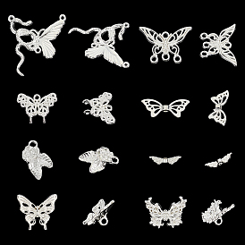 80 шт. 8 стили наборы для самостоятельного изготовления украшений в виде бабочек, включая бусины из сплава, звенья и подвески для компонентов люстры