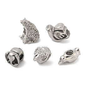 304 из нержавеющей стали европейские шарики, бусины с большим отверстием, животное