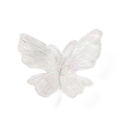 Cabuchones de acrílico, revestimiento ultravioleta iridiscente, mariposa