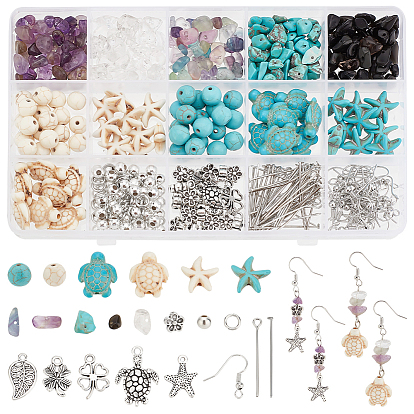 Набор для самостоятельного изготовления подвесных сережек из натуральных и синтетических камней