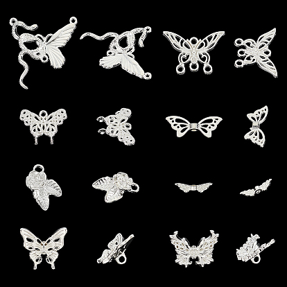 80 шт. 8 стили наборы для самостоятельного изготовления украшений в виде бабочек, включая бусины из сплава, звенья и подвески для компонентов люстры