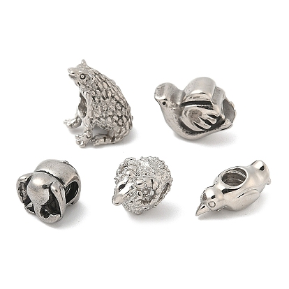 304 из нержавеющей стали европейские шарики, бусины с большим отверстием, животное