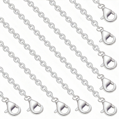 10 Stück 1.4 mm Messingkreuz-/Roloketten-Halsketten, mit Karabiner verschlüsse