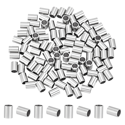 100шт 304 бусины из нержавеющей стали, трубка