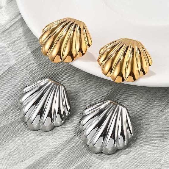 304 серьги-гвоздики в форме ракушки из нержавеющей стали для женщин
