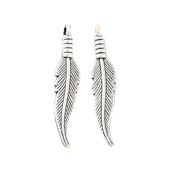 Сплавочные подвески тибетского стиля, лист, без кадмия и без свинца, 31.5x6.5x2.5 мм, Отверстие : 2 мм , около 1098 шт / 1000 г