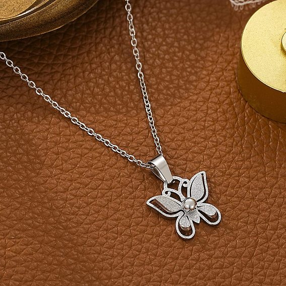 304 женские ожерелья с подвесками-бабочками из нержавеющей стали, не тускнеет