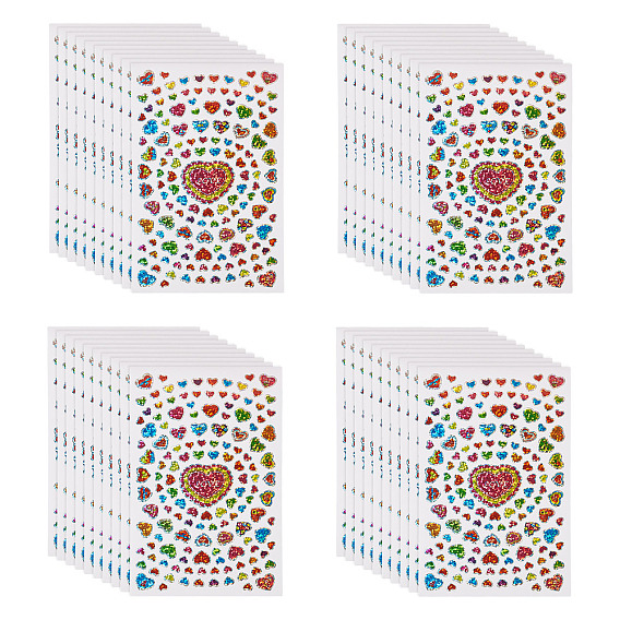 Heart Plastic Stickers, Self-adhesion Decals for DIY Scrapbooking