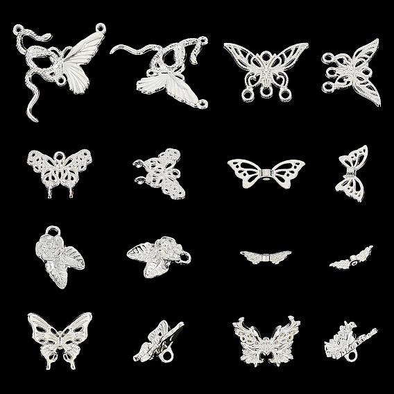 80 шт. 8 стили наборы для самостоятельного изготовления украшений в виде бабочек, включая бусины из сплава, звенья и подвески для компонентов люстры