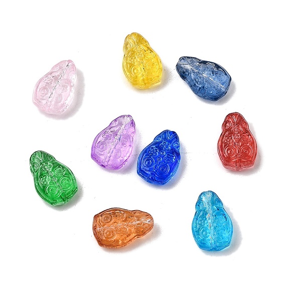 Стеклянные бусины, слезинка с цветами