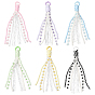 6Pcs 6 Colors Nylon & Polyester Cord Pendant Decorations, with Iron Rings, Flower