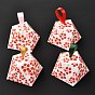 Diamond Shape Romantic Wedding Candy Box, Flower Pattern with Ribbon