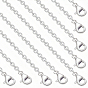 10Pcs 1.4MM Brass Cross/Rolo Chain Necklaces, with Lobster Claw Clasps