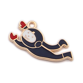 Zinc Alloy Pendants, with Enamel, Astronaut