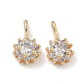 Латунные микропаве прозрачные подвески с фианитом, 