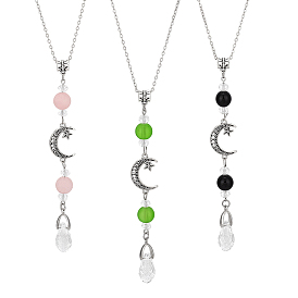 3шт. подвесные украшения из стеклянного сплава, Сплав с застежками когтя омара