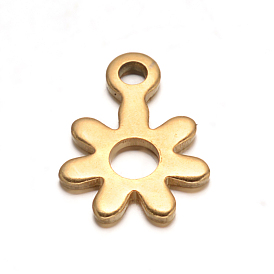304 Stainless Steel Flower Charms, 11.5x7.8x0.8mm, Hole: 1.5mm