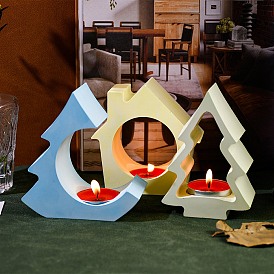 Christmas DIY Silicone Candle Molds, for Candle Making, House/Tree Shape