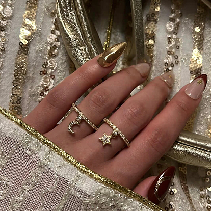 Кольца для женщин с микропаве из латуни и кубическими цирконами, золотые