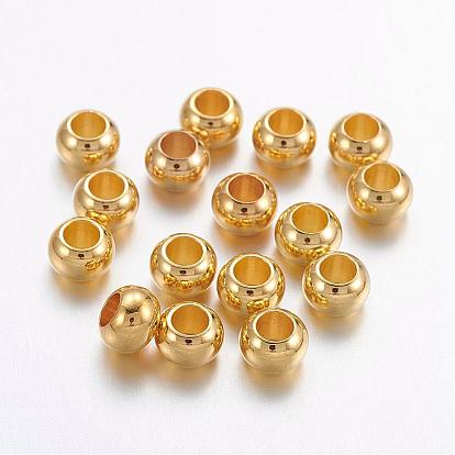 Brass Spacer Beads, Rondelle, 6x4mm, Hole: 3mm