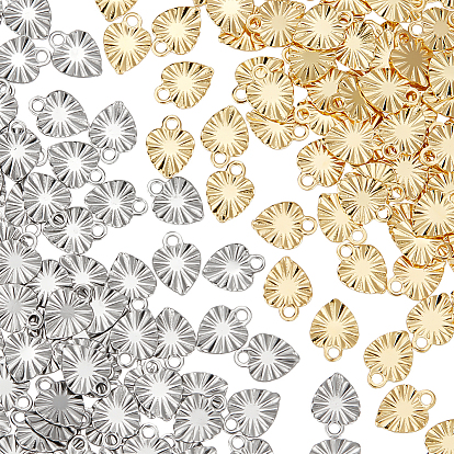 200 шт 2 цвета 304 подвески из нержавеющей стали, шарма сердца